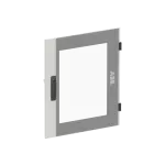 TZT204 drzwi, transparentne, szare do obudów typu TwinLine z szyldem i wkładką dwupiórową, 643x539mm (WxS)