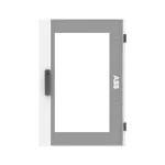 TZT205 drzwi, transparentne, szare do obudów typu TwinLine z szyldem i wkładką dwupiórową, 793x539mm (WxS)
