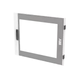 TZT304 drzwi, transparentne, szare do obudów typu TwinLine z szyldem i wkładką dwupiórową, 643x789mm (WxS)