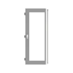 TZT208L drzwi, strona lewa, transparentne, szare do obudów typu TwinLine bez zamka, 1243x539mm (WxS)