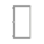 TZT309L drzwi, strona lewa, transparentne, szare do obudów typu TwinLine bez zamka, 1393x789mm (WxS)
