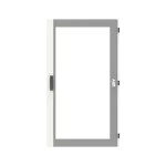 TZT309 drzwi, transparentne, szare do obudów typu TwinLine z szyldem i wkładką dwupiórową, 1393x789mm (WxS)