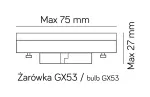 SU-MA kinkiet zewnętrzny Fan kwadrat GX53 ciemny popiel IP54 FKW-K100