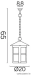 SU-MA lampa wisząca zewnętrzna Cordoba II K 1018/1/TD