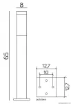 SU-MA lampa stojąca zewnętrzna Inox kwadratowa Black SS802-650 BL