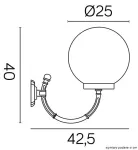 SU-MA kinkiet zewnętrzny kule Classic K 3012/1/K 250 P FU