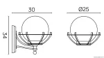 SU-MA kinkiet zewnętrzny kule z koszykiem 200 E27 czarny/patyna IP43 K 3012/1/KPO OP