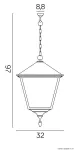 SU-MA lampa wisząca zewnętrzna Retro kwadratowe K 1018/1/BD KW