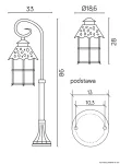 SU-MA lampa stojąca zewnętrzna Toledo K 5002/3/R