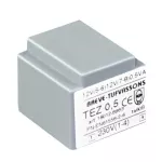 TEZ 0,5/D 230/ 7,5-7,5V TEZ Jednofazowy transformator do obwodów drukowanych zalewany