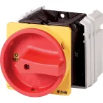 T5B-4-15682/EA/SVB Rozłącznik główny, 6 bieg. + 1 NO + 1 NC, 63 A, 90 °, montaż natablicowy, pokrętło czerwono-żółte z blokadą na kłódkę