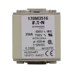 170M3516 Wkładka szybka, 250 A, AC 690 V, compact size 1, 45 x 59 x 51 mm, aR, IEC, UL