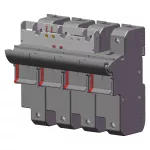 CH223DNMSU-F Podstawa bezpiecznikowa, LV, 125 A, AC 690 V, 22 x 58 mm, 3P+N, IEC, UL, mikroprzełącznik
