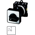 T0-2-8230/Z Przełącznik krokowy, Styki: 3, 20 A, tabliczka: 1-3, 45 °, 3 kroki, 45°, bez samopowrotu, montaż rozłączny, pokrętło czarne bez możliwości blokady