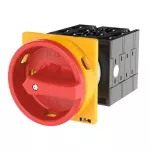 T3-4-8344/EA/SVB Rozłącznik główny, 8-bieg., 32 A, funkcja awaryjnego zatrzymania, 90 °, blok. na kłódkę w pozycji Wył., montaż natablicowy, pokrętło czerwono-żółte z blokadą na kłódkę