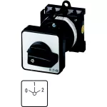 T0-3-8451/Z Przełącznik zasilania, Styki: 6, 20 A, tabliczka: 0-1-2, 60 °, bez samopowrotu, montaż rozłączny, pokrętło czarne bez możliwości blokady