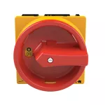 T3-1-8200/EA/SVB Rozłącznik główny, 1 bieg., 32 A, funkcja awaryjnego zatrzymania, 90 °, blok. na kłódkę w pozycji Wył., montaż natablicowy, pokrętło czerwono-żółte z blokadą na kłódkę