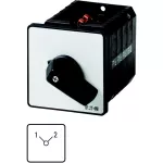 T5B-2-8221/E Przełącznik zasilania, Styki: 4, 63 A, tabliczka: 1-2, 90 °, bez samopowrotu, montaż natablicowy, pokrętło czarne bez możliwości blokady