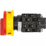 T0-3-15683/EA/SVB Rozłącznik główny, 3 bieg. + 2 NO + 1 NC, 20 A, funkcja awaryjnego zatrzymania, 90 °, blok. na kłódkę w pozycji Wył., montaż natablicowy, pokrętło czerwono-żółte z blokadą na kłódkę