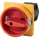 TM-2-8293/E/SVB Przełącznik obwodu sterującego, funkcja awaryjnego zatrzymania, Styki: 4, 10 A, 90 °, do 250 V AC na styk, montaż natablicowy, pokrętło czerwono-żółte z blokadą na kłódkę