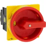 T0-2-1/EA/SVB Rozłącznik główny, 3 bieg., 20 A, funkcja awaryjnego zatrzymania, 90 °, blok. na kłódkę w pozycji Wył., montaż natablicowy, pokrętło czerwono-żółte z blokadą na kłódkę