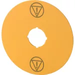 M22-XAK-ESS Żółta tabliczka D = 90 mm z symb. kontrolowanego stopu