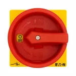 T0-2-15679/EA/SVB Rozłącznik główny, 3 bieg. + 1 NO, 20 A, funkcja awaryjnego zatrzymania, 90 °, blok. na kłódkę w pozycji Wył., montaż natablicowy, pokrętło czerwono-żółte z blokadą na kłódkę