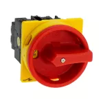 T0-2-15679/EA/SVB Rozłącznik główny, 3 bieg. + 1 NO, 20 A, funkcja awaryjnego zatrzymania, 90 °, blok. na kłódkę w pozycji Wył., montaż natablicowy, pokrętło czerwono-żółte z blokadą na kłódkę