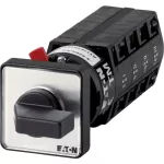TM-4-8213/EZ Przełącznik zasilania, Styki: 8, 10 A, tabliczka: 1-0-2, 60 °, bez samopowrotu, montaż natablicowy 22,3 mm, pokrętło czarne bez możliwości blokady