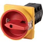 TM-3-8326/E/SVB Przełącznik obwodu sterującego, funkcja awaryjnego zatrzymania, Styki: 6, 10 A, 90 °, do 250 V AC na styk, montaż natablicowy, pokrętło czerwono-żółtez blokadą na kłódkę