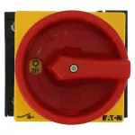 P1-40/V/SVB/N/HI11 Rozłącznik główny, 3 bieg.+N+1NO+1NC, 40A, montaż rozłączny, pokrętło czerwono-żółte z blokadą na kłódkę