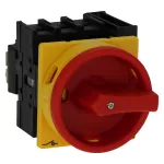 P1-40/EA/SVB/HI11 Rozłącznik główny, 3 bieg.+1NO+1NC, 40 A, montaż natablicowy, pokrętło czerwono-żółte z blokadą na kłódkę
