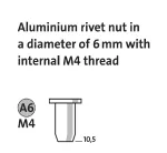 Nitonakrętki aluminiowe AM4/10,5 NOVUS [10 szt.]