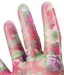Rękawice ogrodowe pokryte PU, wzór róże, rozmiar 7"