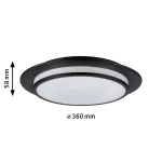 Plafoniera EGRON LED 3-STEP DIM 16W 360mm 750lm 2700K 230V czarny matowy / metal