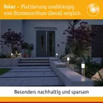 Oprawa ogrodowa solarna LAYRA LED z czujnikiem zmierzchu 37cm 3000K IP44 szczotkowane żelazo / tworzywo sztuczne