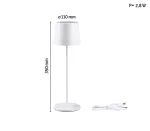 Lampka stołowa akumulatorowa GILO LED DIM USB-C 2.8W 240lm 2700K IP44 biały mat / metal tworzywo sztuczne