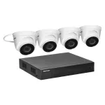 HIKVISION Zestaw monitoringu składający się z 4 kopułkowych kamer IP-CAM-T240H oraz z 4-kanałowego rejestratora NVR. Rozdzielczość 4Mpx, zasilanie PoE, doświetlenie IR, cyfrowa redukcja szumów 3D (DNR), IP67