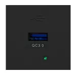 NOEN USBQ, port modułowy 45x45mm z ładowarką USB quick charge 3A/5V; 2A/9V; 1,5A/12V, czarny Wymaga zastosowania ramki OR-GM-9010/B/RM