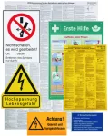 Zestaw tabliczek ostrzegawczych z tworzywa sztucznego, język niemiecki, do instalacji elektrycznych WHSS EA K