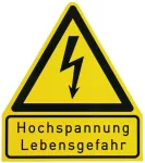 Tabliczka ostrzegawcza "Niebezpieczeństwo! Wysokie napięcie!", język niemiecki, tworzywo sztuczne WHS HS LG