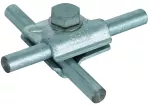 Zacisk MV do drutu o śr. 10 mm, ze śrubą z łbem sześciokątnym i podkładką sprężystą, St/tZn MVK 10 SKM10X35 FSC STTZN
