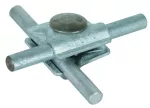 Zacisk MV do drutu o śr. 8-10 mm, ze śrubą z łbem grzybkowym M10x35 i nakrętką, St/tZn MVK 8.10 FRM10X35 STTZN