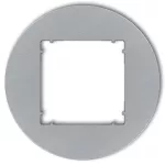 MINI Ramka uniwersalna pojedyncza okrągła z tworzywa srebrny metalik
