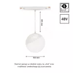 SYSTEM SHIFT SMART- GLOBE P oprawa kula zwis  fi100 (815mm kabel) 5W 165st biała CCT/DIM 5 lat gw..