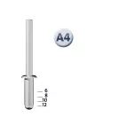 Nity zrywalne aluminiowe; A 4 / 8 x 70 Alu * ; Novus