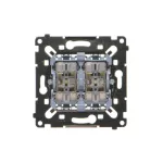 SIMON 55 WMDL-010610R-0XX Łącznik krzyżowy podwójny z podświetleniem. Osobne podświetlenie dla każdego klawisza (mechanizm) 10 AX, 250 V~, szybkozłącza, czarna rama montażowa