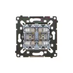 SIMON 55 WMDL-0106L5R-0XX Łącznik świecznikowy z podświetleniem LED – osobne podświetlenie dla każdego klawisza (mechanizm) 10 AX, 250 V~, szybkozłącza, czarna rama montażowa