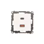 SIMON 55 WMDS-0042L2-111 Ładowarka USB C+A (moduł), 30W, 230V; biały mat