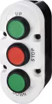 ESE3-V7 Kaseta szaro-czarna, 3 płaskie przyciski 2NO zielone, 1NC czerwony UP, STOP, DOWN